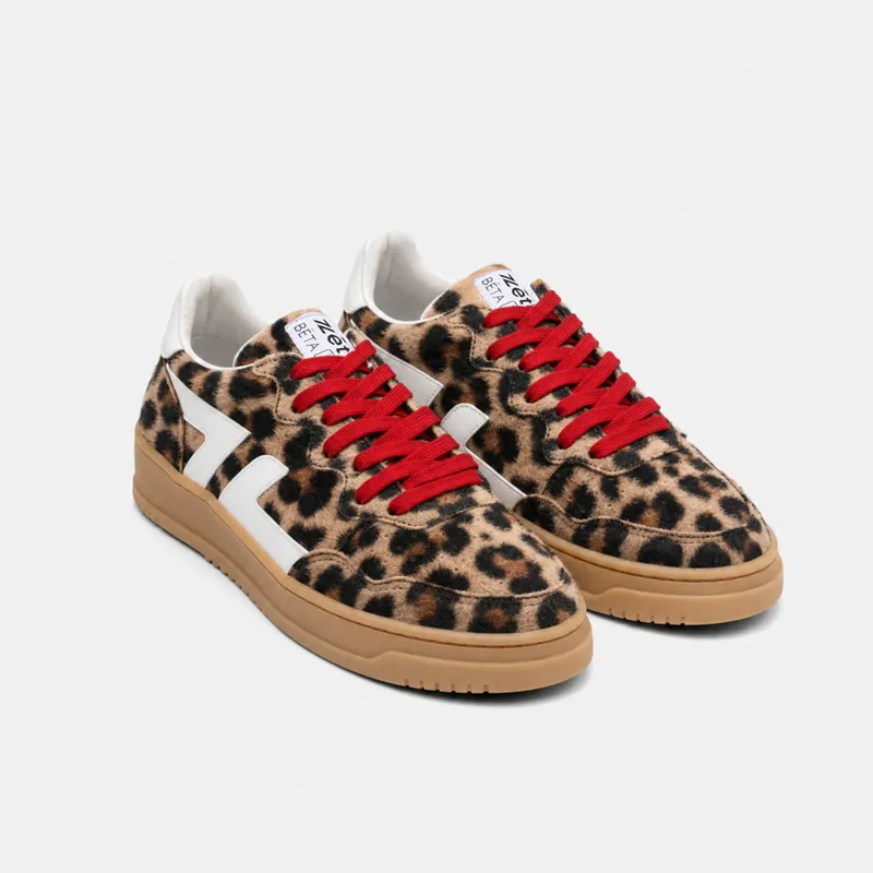 Zèta Zèta Herren vegan Sneaker Bêta B3 Leopard Beige, Beige, – Produktbild 2 von 2