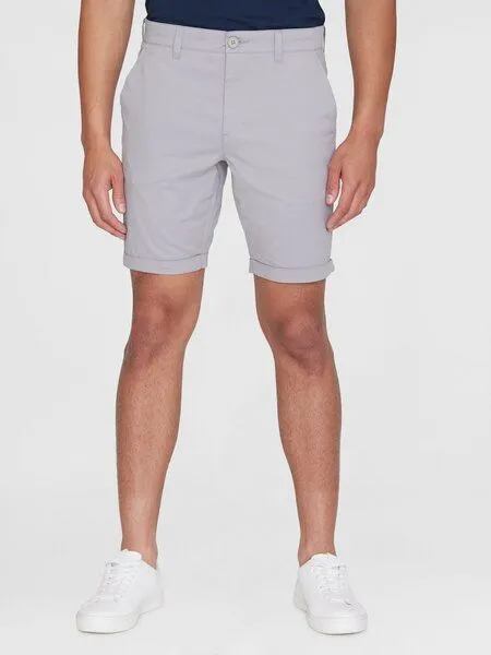 KnowledgeCotton Apparel KnowledgeCotton Apparel Shorts - CHUCK regular chino poplin shorts, Grau (alloy), – Produktbild 1 von 4