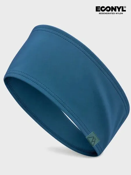 nice to meet me nice to meet me Stirnband zum Laufen & Sport – schnelltrocknendes Schweißband aus ECONYL® regeneriertem Nylon, Navy, – Produktbild 4 von 4