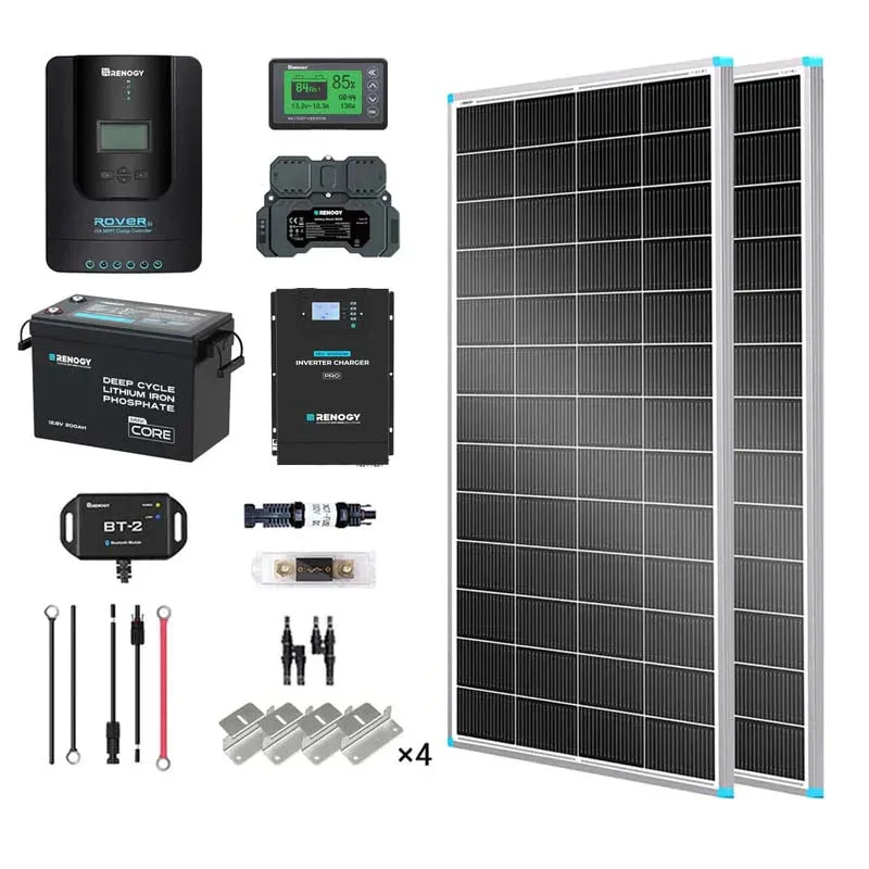 Renogy DE 2 kWh 400 W 12 V Solarpanelsystem mit Solarpanel, - Topcon-Solarmodul / 200Ah Core Mini Lithium Batterie / Pro 2000W HF Wechselrichter Ladegerät – Produktbild 1 von 1