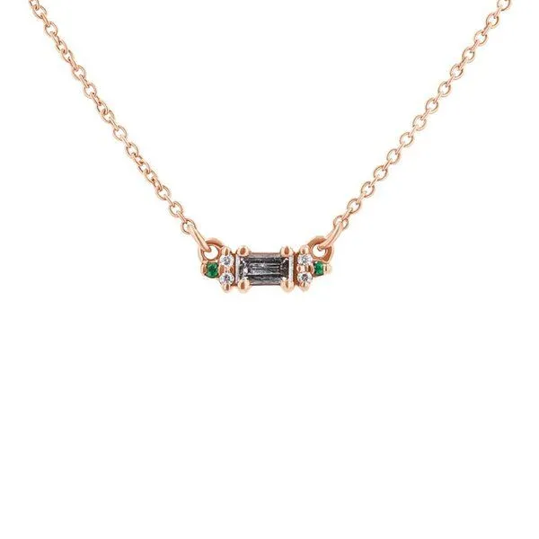 Eppi Eppi Kette mit Salt and Pepper Diamant, Smaragden und Moissaniten Matilda, Rosa, – Produktbild 1 von 1