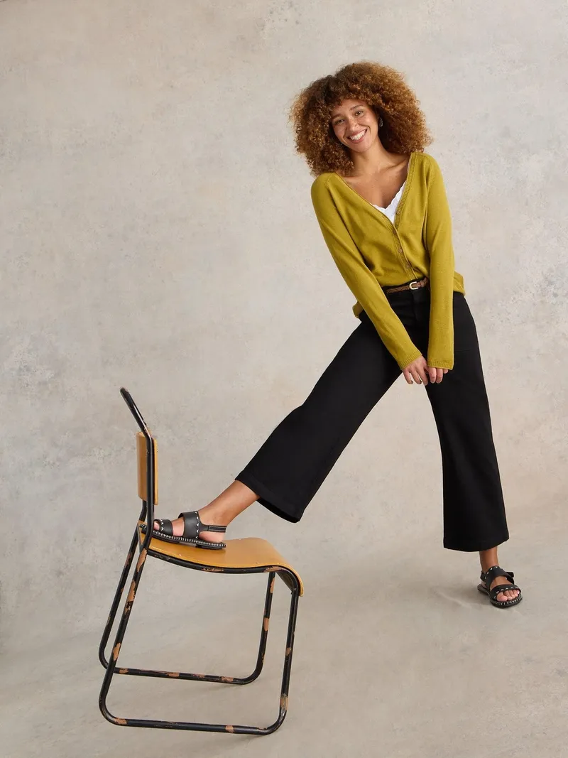 White Stuff 7/8-Jeans Tia mit weitem Bein - 42/R, Schwarz, – Produktbild 1 von 4