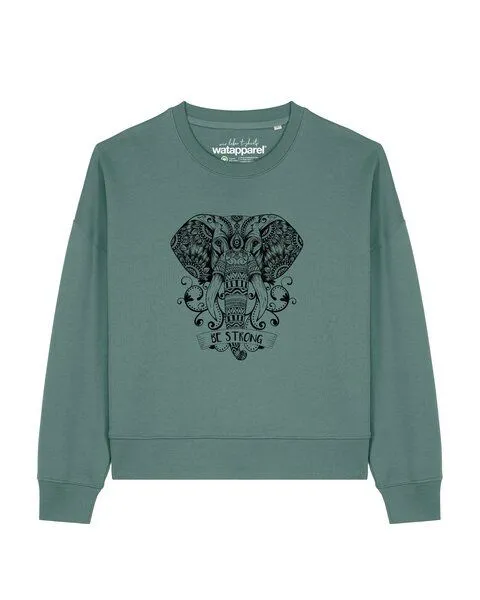 watapparel watapparel Sweatshirt Frauen Mandala Elephant, Green bay, – Produktbild 1 von 2