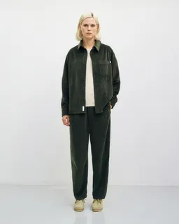 Rotholz Rotholz Damen vegan Shirt Cord Dunkelgrün – Produktbild 1 von 1