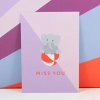 Bow & Hummingbird Bow & Hummingbird Postkarte Miss you – Produktbild 1 von 1