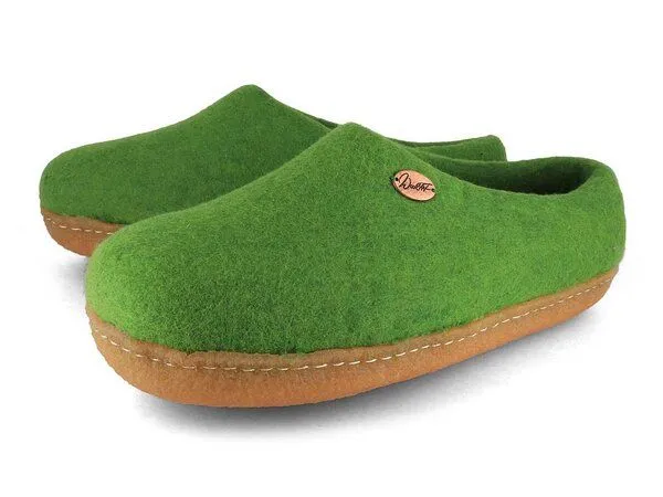WoolFit WoolFit Barfuß-Hausschuhe handgemacht mit Naturgummisohle für Damen und Herren, Grün, – Produktbild 4 von 4