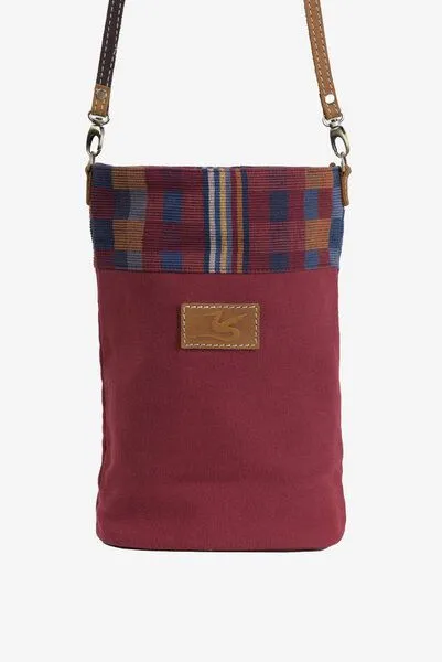 Dragolina Dragolina Umhängetasche Willow mit Webstoff der Pwo Karen, Terracotta karo (rot), – Produktbild 2 von 3