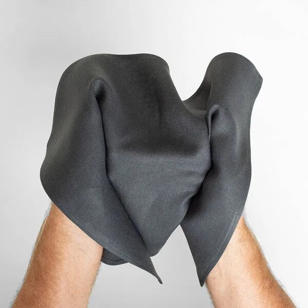 nahtur-design nahtur-design Leinen Gästehandtücher, Anthrazit_06 (schwarz), – Produktbild 2 von 3