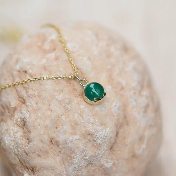 Eppi Eppi Goldkette mit Onyx-Cabochon Anhänger Azalea, Gelb, – Produktbild 3 von 4