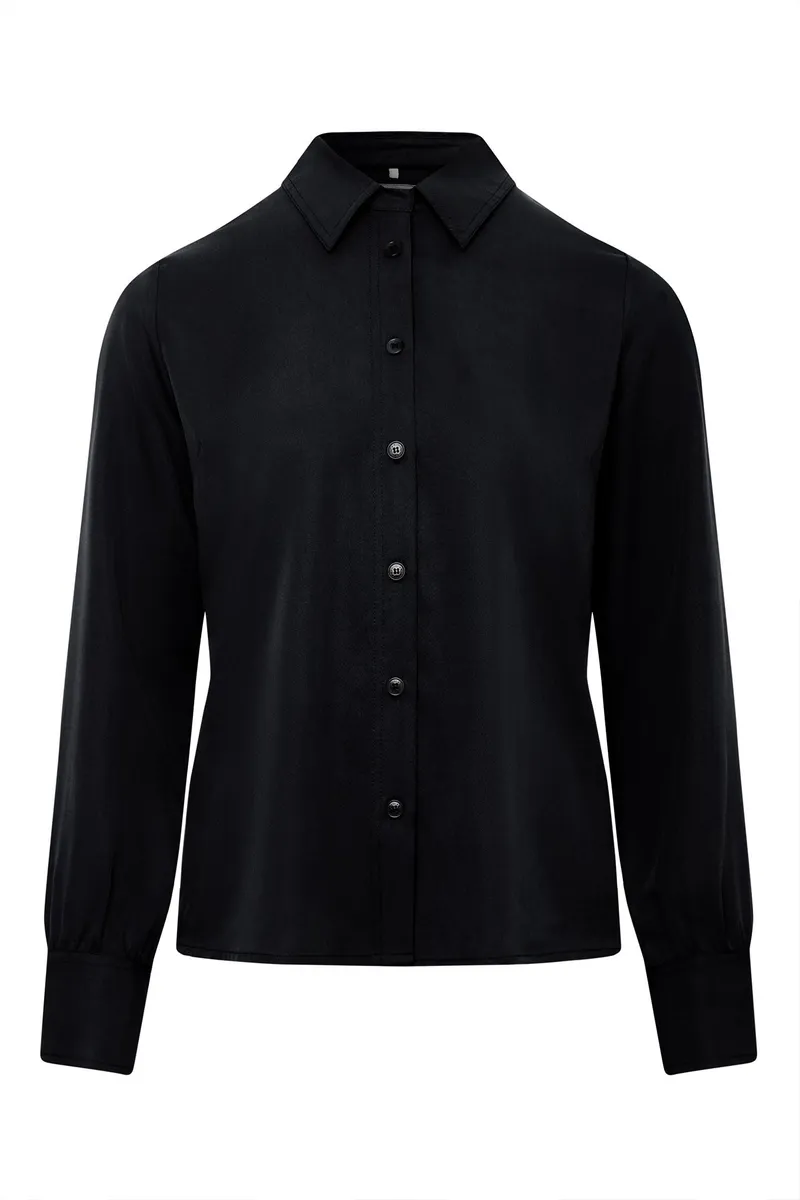 KOMODO KOMODO Damen vegan Bluse Kenji Schwarz, Schwarz, – Produktbild 1 von 2