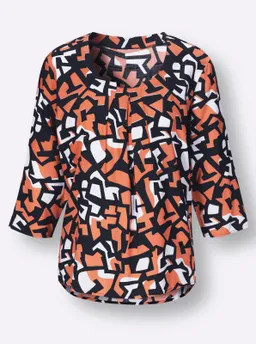 Witt Druckbluse papaya-schwarz-bedruckt – Produktbild 1 von 1