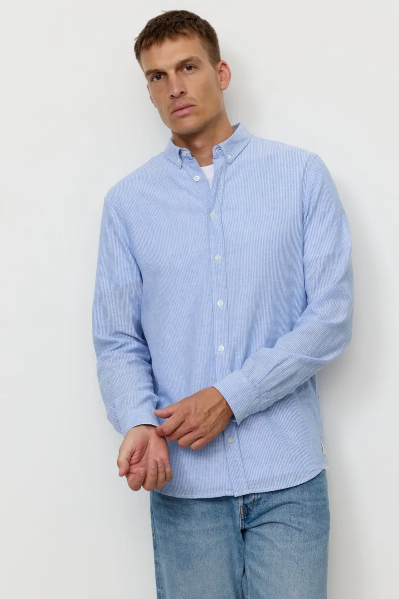 recolution Recolution Herren vegan Hemd Yew Stripes Blau, Hellblau, – Produktbild 2 von 2
