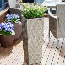 Casaria® Casaria Blumenkasten Polyrattan 80x30x30cm 61x24,5x24,5cm 41x21x21cm 3er Set creme – Produktbild 1 von 1