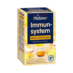 Meßmer Meßmer Immunsystem Apfel ­Zitrone ­Ingwer, Vitamin C & B Komplex, Kräutertee, Teebeutel im Kuvert, 2. Entnahmefach/displaytauglich, 32g – Produktbild 1 von 1