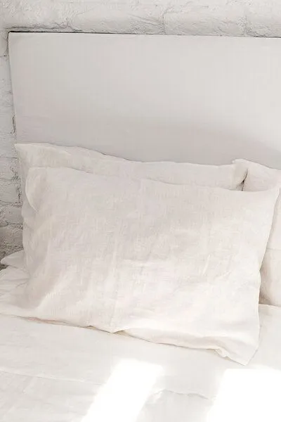 AmourLinen AmourLinen Kopfkissenbezug aus Leinen, Weiß, – Produktbild 1 von 3