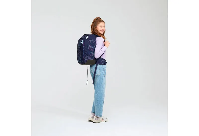 Satch Satch Schulranzen Schulrucksack-Set AIR Purple Laser 2-teilig, Kollektion 23/24 (2-teilig), Laptop-Fach, Your-Size-System, Lila, – Produktbild 1 von 5