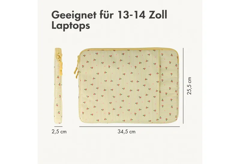 imoshion imoshion Laptop-Hülle imoshion Design Laptop Hülle 13-14 Zoll - Laptop Sleeve - Garden Strip, Bunt, – Produktbild 3 von 5