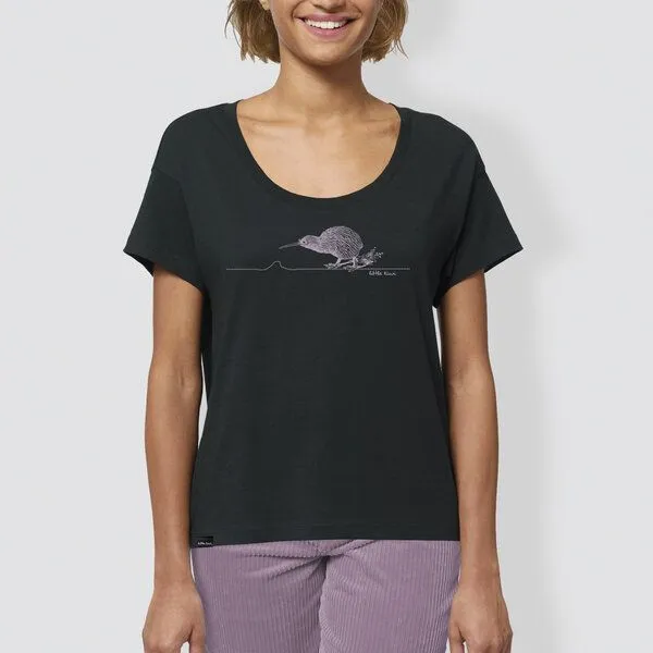 little kiwi little kiwi Damen T-Shirt, "Kiwi", Schwarz – Produktbild 1 von 2