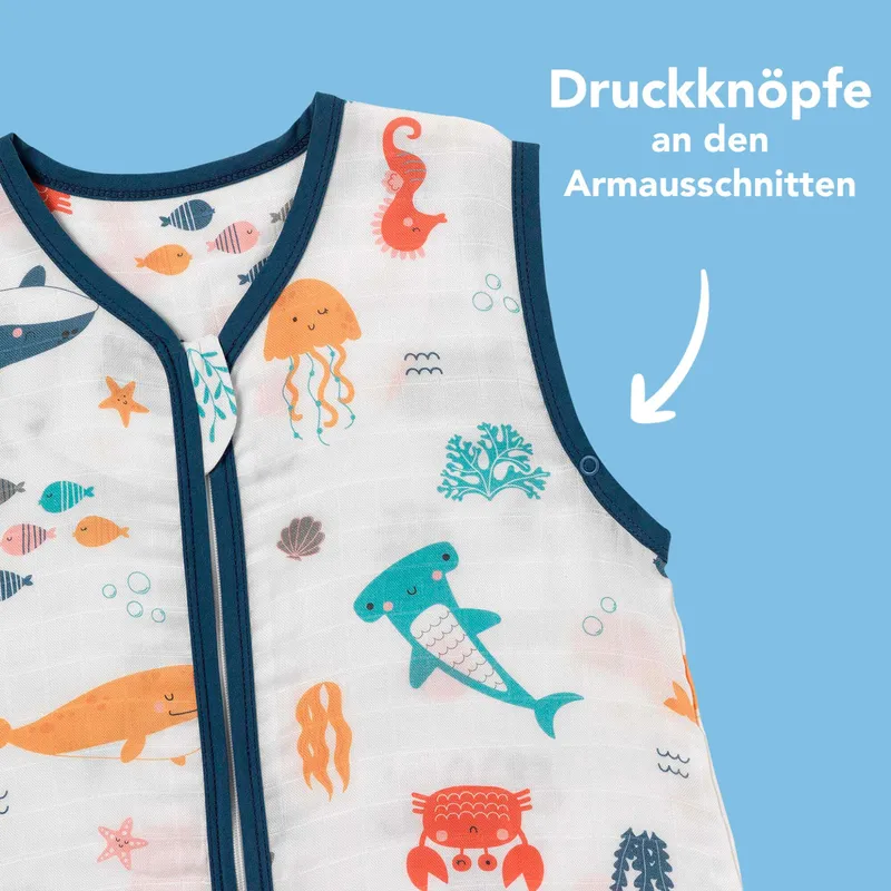 schlummersack schlummersack Schlafsack mit Füßen 0.5 Tog, Blau, – Produktbild 7 von 8