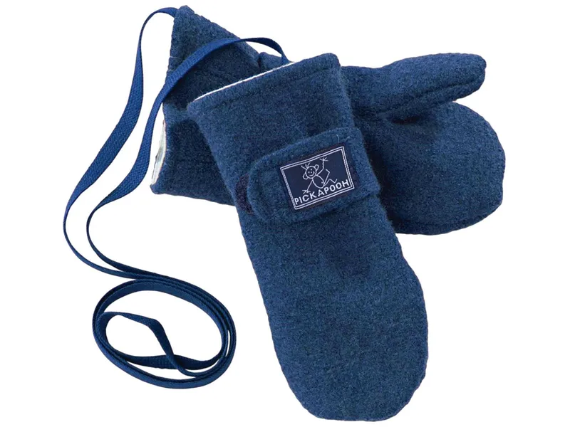 Pickapooh Pickapooh Baby und Kinder Fäustlinge Bio-Schurwolle marine Gr.2 (bis 2 Jahre), Blau, – Produktbild 1 von 1