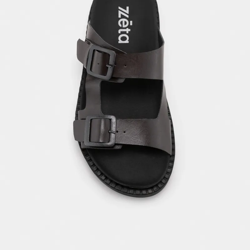 Zèta Zèta Herren vegan Sandalen Praia Brown Beach, Dunkelbraun, – Produktbild 2 von 2