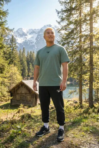 THE FACE OF ELEMENTS The Face of Elements Essential - Relaxed Fit T-Shirt aus 100% Bio-Baumwolle, Green bay (grün), – Produktbild 2 von 4