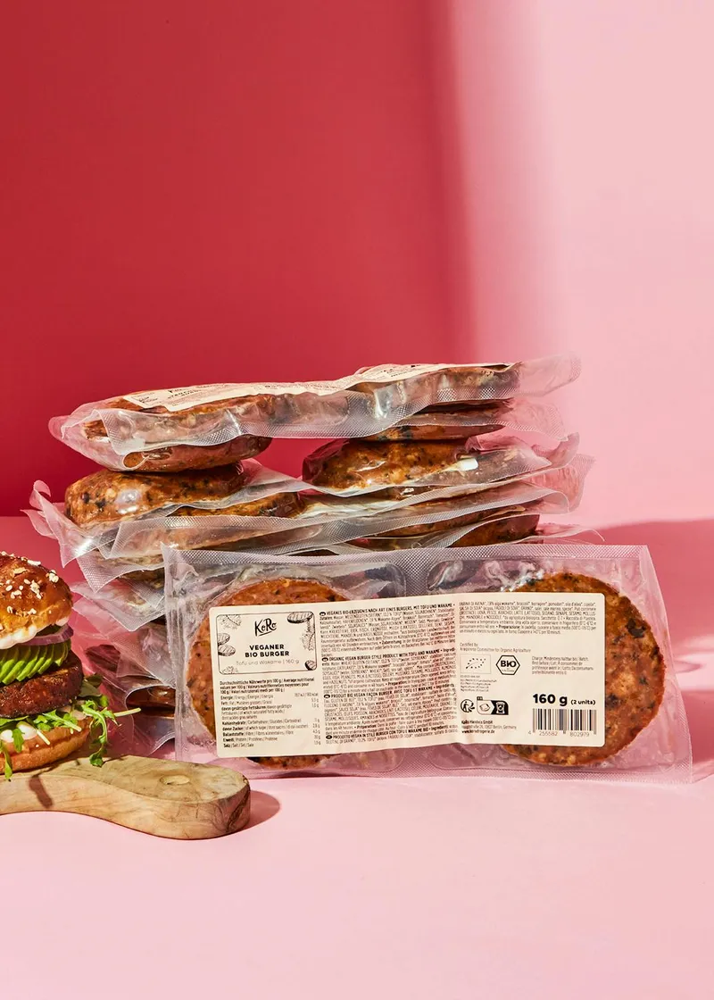 KoRo Veganer Bio Burger Tofu und Wakame 12 x 160 g – Produktbild 1 von 5
