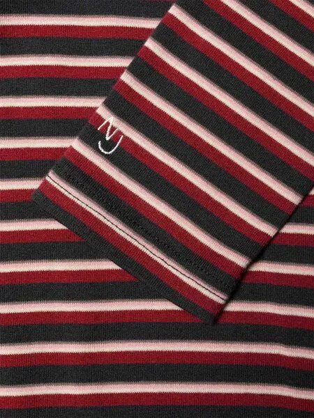 Nudie Jeans Nudie Jeans Damen Longsleeve - Jessy LS T-Shirt Striped Rib - aus Bio-Baumwolle, Multi (rot), – Produktbild 3 von 4