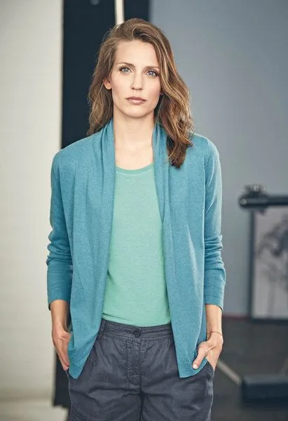 HempAge HempAge Sommerliche Strickjacke Hanf/Biobaumwolle, Sage (grün), – Produktbild 4 von 4