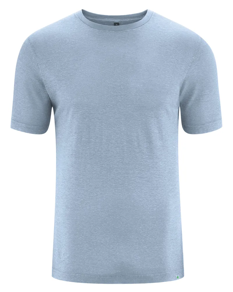 HempAge Hempage Herren vegan T-Shirt Slim Fit Rauchblau, Blau, – Produktbild 1 von 2