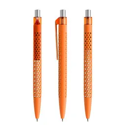 prodir prodir® Druckkugelschreiber QS40 Soft Touch PRT Push, blaue Mine, orange/silber satiniert – Produktbild 1 von 1