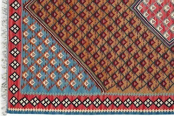 Rugtales Kelim Senneh Rugtales aus Schurwolle, Braun, – Produktbild 4 von 4