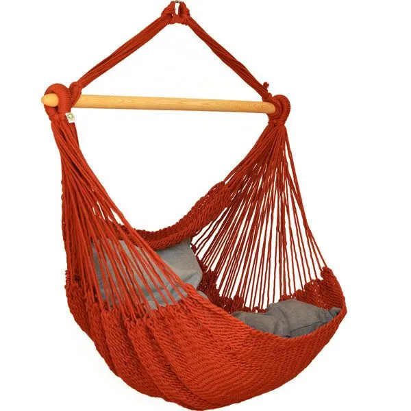 HängemattenGlück HängemattenGlück Hängesessel BALAO GRANDE aus Bio-Baumwolle, Dry chili-rost, – Produktbild 1 von 4