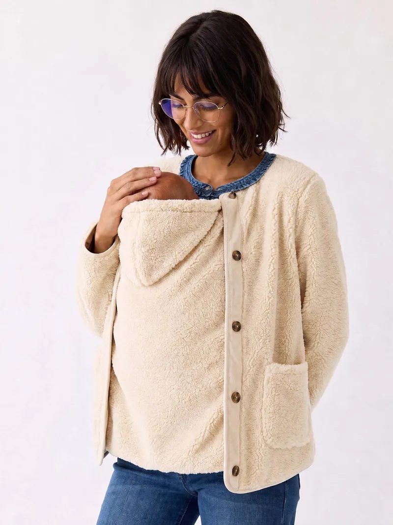 Vertbaudet Umstandsjacke, Wollweiß, – Produktbild 1 von 4