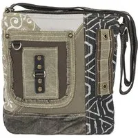 Sunsa Sunsa Damen Umhängetasche. Canvas Crossover Tasche in grau Khaki – Produktbild 1 von 1