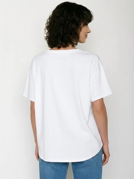 GreenBomb GREENBOMB Basic Feel - Lässiges T-Shirt aus Bio-Baumwoll-Mix / GOTS / Fair & Vegan, Weiß (weiß), – Produktbild 4 von 4