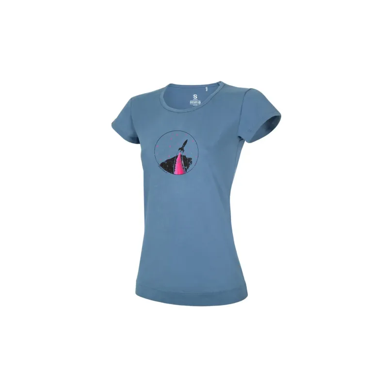Ocun T-Shirt Frau Ocun Classic T Organic Rainbow Rocket, Bleu, – Produktbild 2 von 2