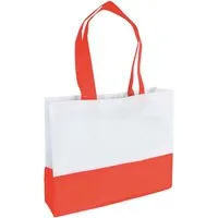 PP-Shopping-Taschen, weiß/rot 38x29x10 mit zwei Henkeln – Produktbild 1 von 1