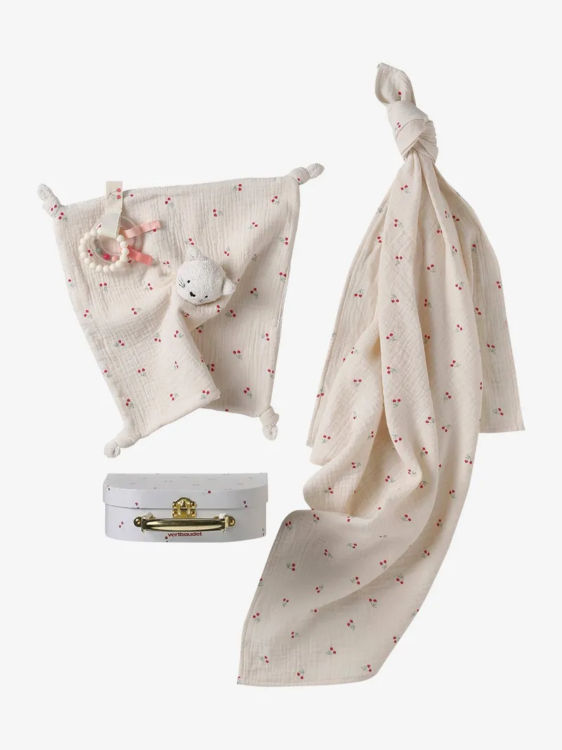 Vertbaudet Baby Geschenkkoffer: Schmusetuch, Rot, – Produktbild 4 von 4