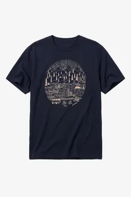 KnowledgeCotton Apparel KnowledgeCotton Apparel Herren vegan T-Shirt Mit Aufdruck Auf Der Rückseite Nacht-Himmelblau – Produktbild 1 von 1
