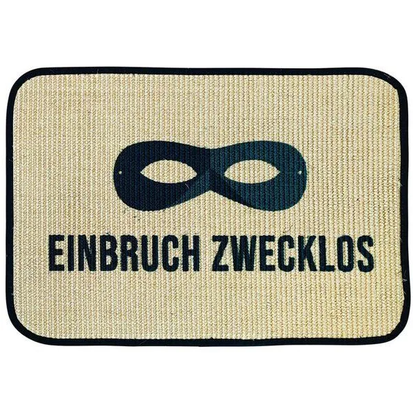 4betterdays 4betterdays Fußmatte | 'Einbruch zwecklos' | 45 x 90 cm | Sisal | Naturlatex – Produktbild 1 von 4