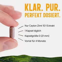 Dorado Superfoods Ceylon Zimt Kapseln – 470 mg Extrakt, 10 % Polyphenole – 120 Stück Kapseln, 120 St., 68.4 g – Produktbild 1 von 1