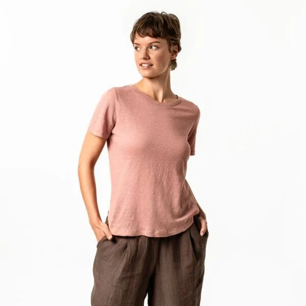 Living Crafts Living Crafts Damen-T-Shirt "TELSA" aus Leinen mit Rundhals-Ausschnitt – Produktbild 4 von 6