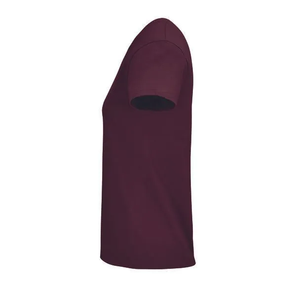 Sol's Sol's Damen T-Shirt Kurzarm Rundhals aus Bio - Baumwolle, Burgundy, – Produktbild 3 von 3