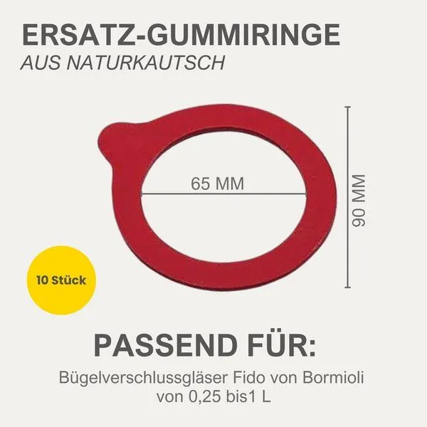 mikken mikken 10 Einkochringe für Bügelverschlussgläser / WECK-Gläser aus Naturkautschuk – Produktbild 3 von 3