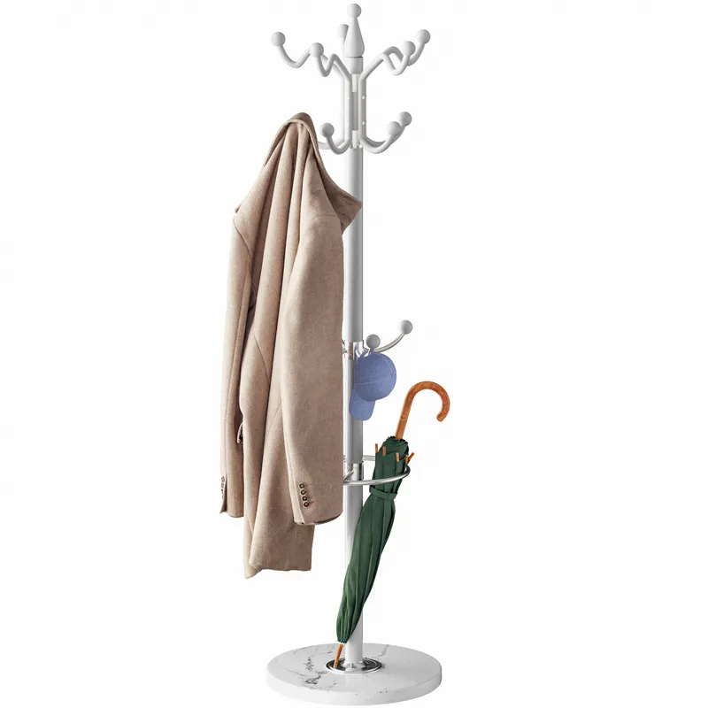 Casaria® Kleiderständer Weiß 173cm geschwungen – Produktbild 1 von 2