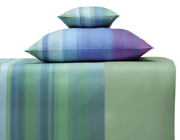 Cotonea Cotonea Bio Satin-Bettwäsche Meran, Design: meran grün (blau), – Produktbild 1 von 3
