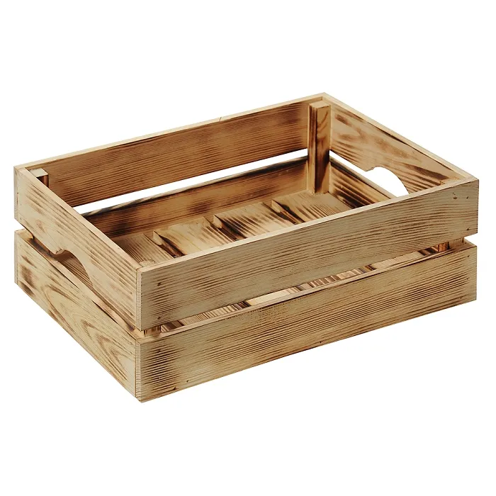 Kesper Kesper Dekokiste aus Kiefernholz geflammt, mit Griffen, 40 x 30 x 15 cm – Produktbild 2 von 3