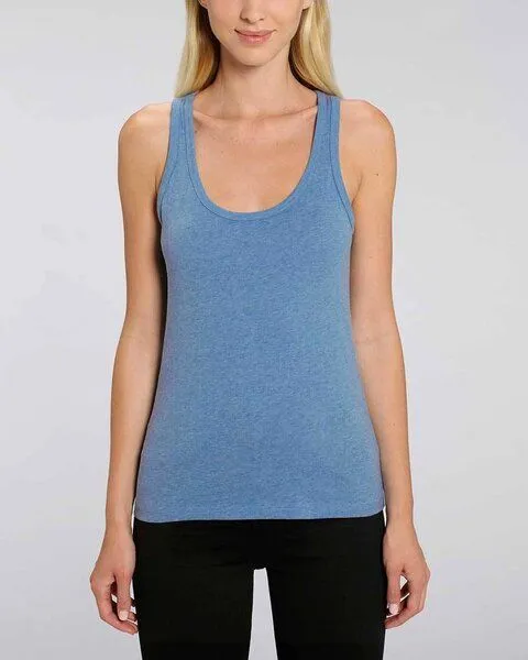YTWOO YTWOO Damen Top aus Bio Baumwolle, nachhaltig & fair, viele Farben meliert, Blau, – Produktbild 1 von 4