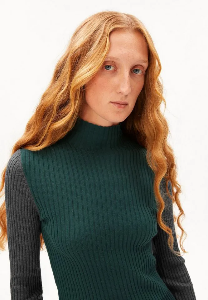 ARMEDANGELS ARMEDANGELS Strickpullover ALAANIA PATCH Fitted, Grün, – Produktbild 3 von 5